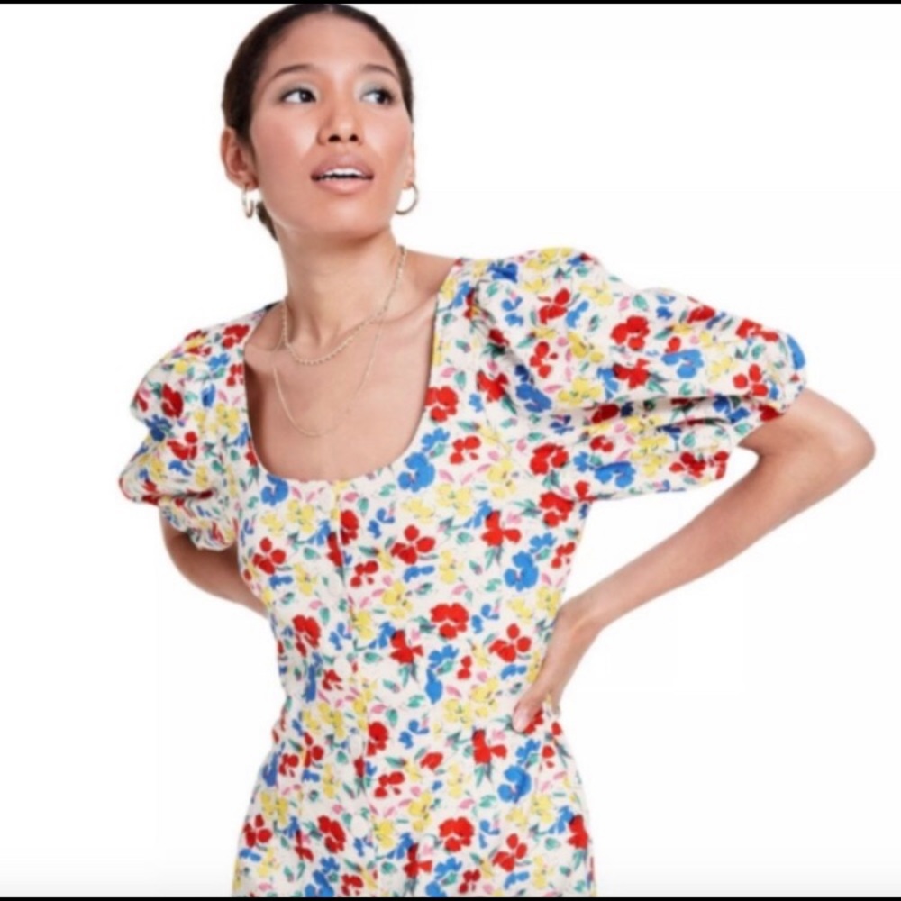 NWT Rixo Floral Button Up Mini Dress